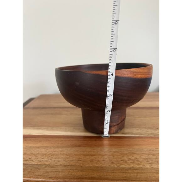 Vintage John May Hand Turned Teak Bowl Signed Jackson NH JL - Picture 7 of 7